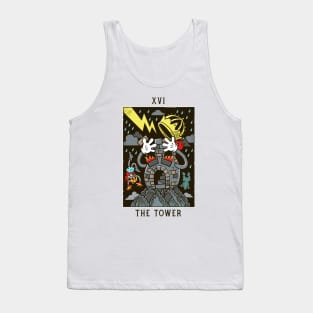 The Tower - Mystical Medleys - Vintage Cartoon Tarot (White) Tank Top